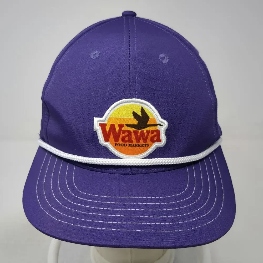 Wawa Food Markets Baseball Cap Purple One Size Rope Hat Strapback Perforated